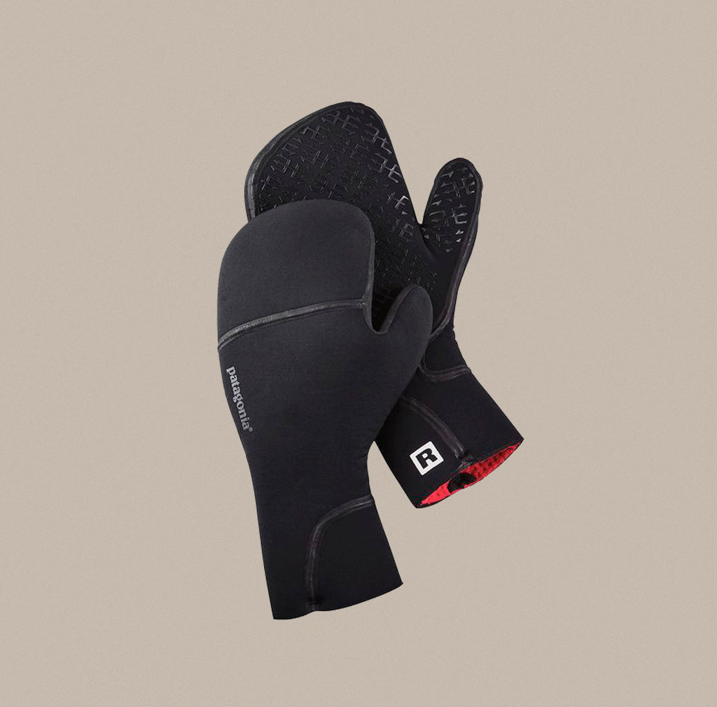 A pair of Patagonia R5 wetsuit mittens.