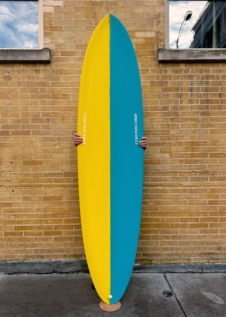 A Lovemachine Surfboards 7'8" split lam FM for sale