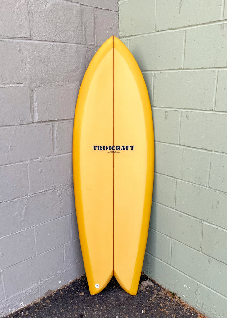 A Trimcraft Surfboards 5'4" yellow Rich Fish for sale