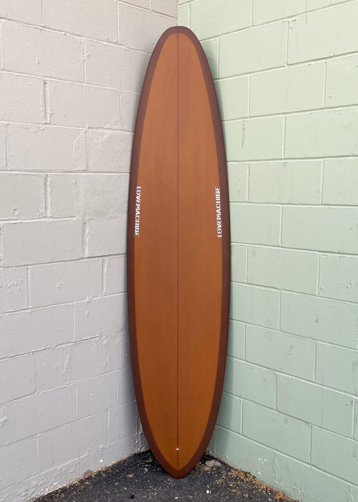 A Lovemachine Surfboards 7'6" rootbeer tint vBowls for sale