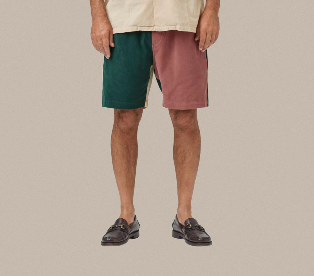 A pair of multicolored corduroy shorts from Portuguese Flannel.