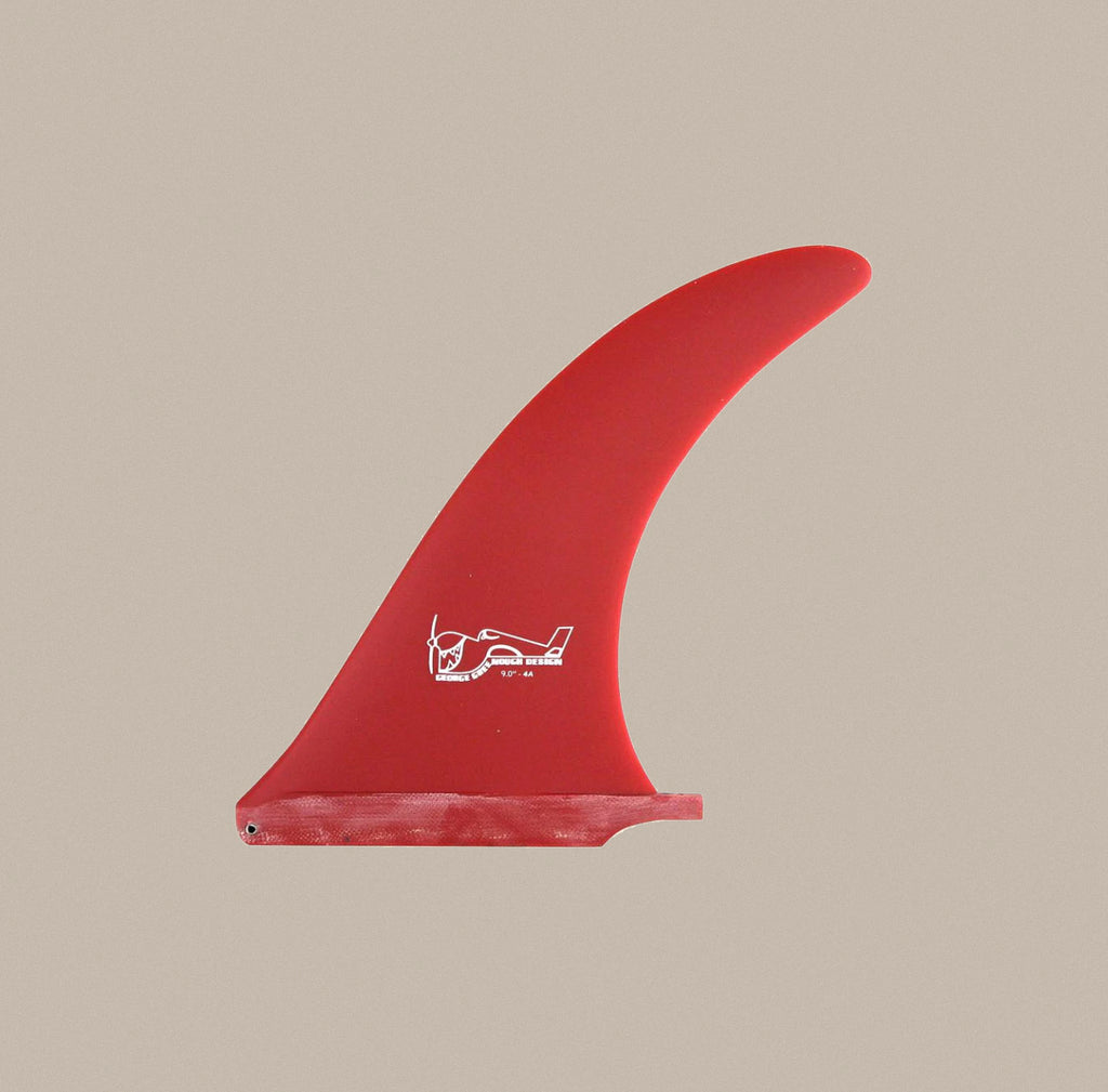 A True Ames Greenough 4A single fin in solid red.