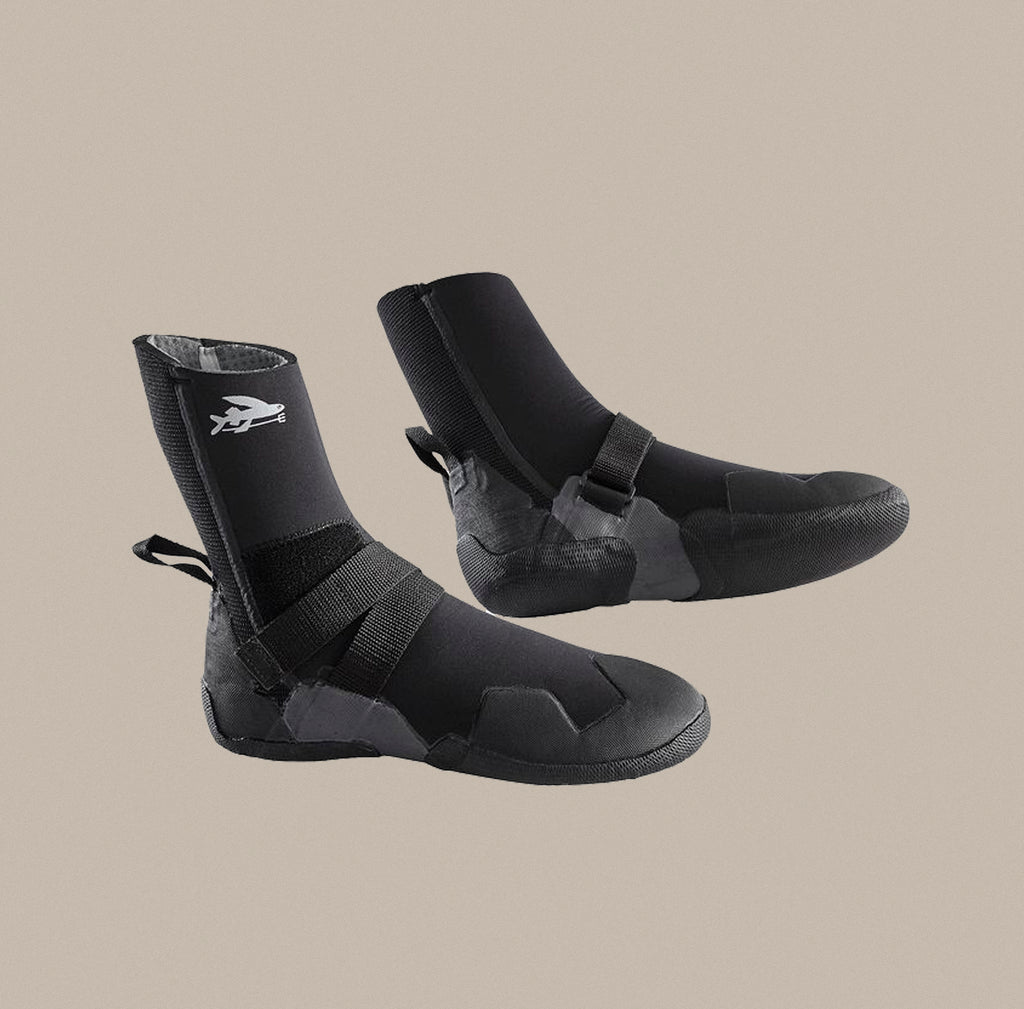 A pair of Patagonia R5 wetsuit boots.
